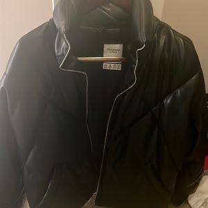 Like New Abercrombie & Fitch 2022 Leather Puffer Coat deadstock rare
